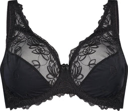 Hunkemöller Diva - Niet-voorgevormde BH - Beugel met kant - zwart - Maat D85