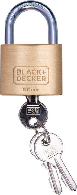 BLACK+DECKER Hangslot 60 mm - Massief Messing - 3 Sleutels