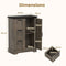 Coast Opbergkast - Farmhouse Kast met Schuurdeur en 3 Lades - Grijs - 60 x 30 x 80 cm