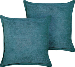 ZINNIA - Sierkussen set van 2 - Blauw - 43 x 43 cm - Corduroy