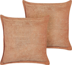 ZINNIA - Sierkussen set van 2 - Oranje - 43 x 43 cm - Corduroy