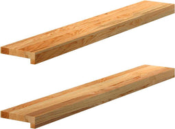 vidaXL - Vensterbanken - 2 - st - 100x15x2 - cm - massief - eikenhout - lichtbruin