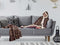 Linnick Flanel Fleece Deken + Hoodie met Capuchon Leopard - brown - 140x200cm - 130x180cm - Plaid