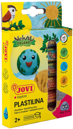Boetseerklei Jovi Plastalina 15gr natuurkleuren - 6 Kleuren - Vlekt niet - Droogt niet uit
