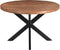 Livingfurn - Eetkamertafel Rocky Round Spider 120cm - Mangohout / Gecoat Staal