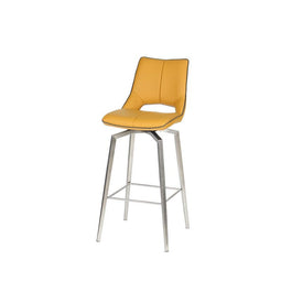 Zipcode Design Barstoel Virginia - 1 Stuk - 75 cm Zithoogte - 53 x 42 x 106 cm - Geel