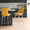 Zipcode Design Barstoel Virginia - 1 Stuk - 75 cm Zithoogte - 53 x 42 x 106 cm - Geel