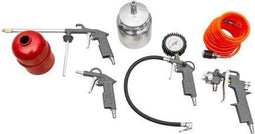 Zipper Compressor accessoires 5-delig - Verfspuitpistool - Spiraalslang - Luchtblaaspistool - Bandenvulmeter met nanometer - Spuitpistool