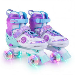 Coast Rolschaatsen - Verstelbaar - Lichtgevende Wielen - Paars & Blauw