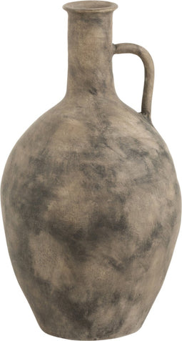 J-Line vaas Gevlekt Oor - keramiek - bruin/grijs - small
