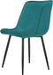 MELROSE - Eetkamerstoel - Turquoise - Fluweel