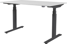 Zit Sta Bureau - Plus Elek 160x80 krijtwit - zwart frame