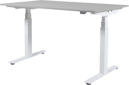 Zit Sta Bureau - Plus Elektrisch 160x80 grijs - wit frame