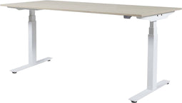 Zit Sta Bureau - Plus Elektrisch 180x80 eik - wit frame