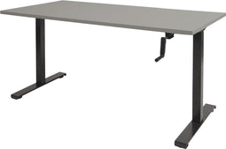 Zit Sta bureau - Slinger 180x90 grijs - zwart frame