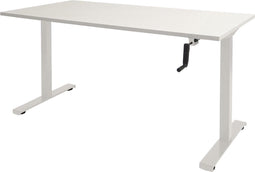 Zit Sta bureau - Slinger 180x90 krijtwit - wit frame
