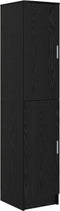 vidaXL - Hoge - Kast - in - Zwart - Eiken - 35x39x168 - cm - Gelaagd - Hout