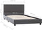 vidaXL Bedframe - Kunstleer - Hoofdbord - Grijs - 100x200 cm