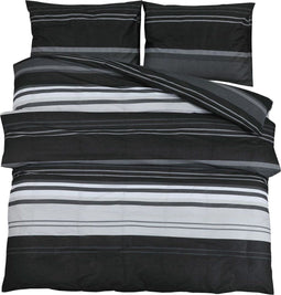 vidaXL - Dekbedovertrekset - 200x200 - cm - katoen - zwart - en - wit