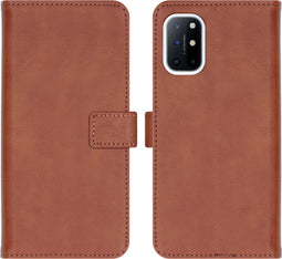 iMoshion Hoesje Geschikt voor OnePlus 8T Hoesje Met Pasjeshouder - iMoshion Luxe Bookcase - Bruin