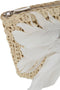 J-Line Clutch Tas Met Schelpen/Veren Papier Naturel/Wit