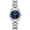 Emporio Armani Dames Horloge - Polshorloge 32 mm - Zilverkleurig met diepblauwe wijzerplaat