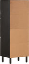vidaXL - Hoge - kast - 40x33x110 - cm - massief - mangohout - zwart