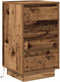 vidaXL - Nachtkastje - met - LED-verlichting - 38x34x65 - cm - oud - hout