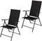 Infinity Goods Tuinstoel - 7 Verstelbare Standen - Inklapbaar - Weerbestendig - Zwart (2 stuks)