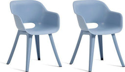 Keter Akola Tuinstoelen - Tuinstoelen - Weerbestendig kunststof - Blauw (2 stuks)
