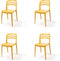 Wave Stapelstoel mosterd - SET VAN 4