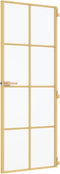 vidaXL - Binnendeur - smal - 83x201,5 - cm - gehard - glas - en - aluminium - goudkleur