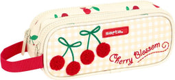 Pennenetui met 2 vakken Safta Cherry Beige (21 x 8 x 6 cm)