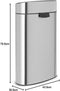 Brabantia Touch Bin New - Afvalemmer 23+10 Liter - Soft-Touch opening - Zwart
