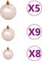 vidaXL - Kunstkerstboom - met - verlichting - en - kerstballen - 120 - cm - wit