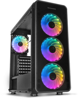 Nox Hummer TGM - ATX Semi-toren - 4x Ventilator - LED RGB - Zwart