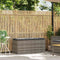vidaXL - Tuinbank - met - kussen - 110x40x44 - cm - poly - rattan - grijs