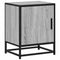 vidaXL - Nachtkastje - 40x31x50 - cm - bewerkt - hout&metaal - grijs - sonoma - eiken