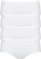 Sloggi Basic+ - Midi Sportonderbroek - Zachte naden - Wit (4-pack)