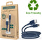 Ecologische Kabel USB naar USB-C Intensiteit 3A 2m Recyclebaar Just Green blauw