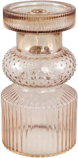 PTMD Kandelaar Fadri - 12x12x22 cm - Glas - Champagne