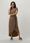 Object Objannie Nadia S/s Dress - Midi Jurk Dames - Bruin - Maat XS