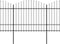 vidaXL - Tuinhek - met - speren - bovenkant - (1,5-1,75)x10,2 - m - staal - zwart