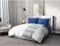 AMBROISIE microvezel dekbedset - 1 dekbedovertrek 240 x 260 cm + 2 kussenslopen 63 x 63 cm - Blauw