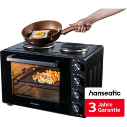 HANSEATIC HMO366BKB Mini Oven met Kookplaten 36 Liter