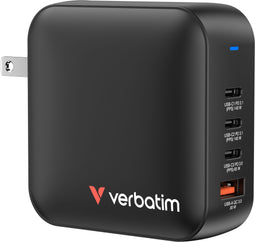 Verbatim Mini GaN Charger - Reislader 165W - 4-poorts USB-A en USB-C - Zwart