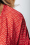 Colourful Rebel Embla - Midi Jurk - Lange mouw met ceintuur en volant - Maat M