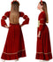 Atosa Jonkvrouw/middeleeuwse prinses verkleed set - rood - luxe prinsessenjurk - voor kinderen 104