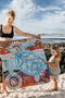 SooBluu - Sneldrogende handdoek XL reishanddoek strandlaken voor dames - Duurzaam gemaakt van gerecycled plastic rPET tot Microvezel Strandhanddoek - TURTLE - dun lichtgewicht en compact - 100x190