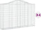vidaXL - Schanskorven - 4 - st - gewelfd - 200x30x120/140 - cm - ijzer